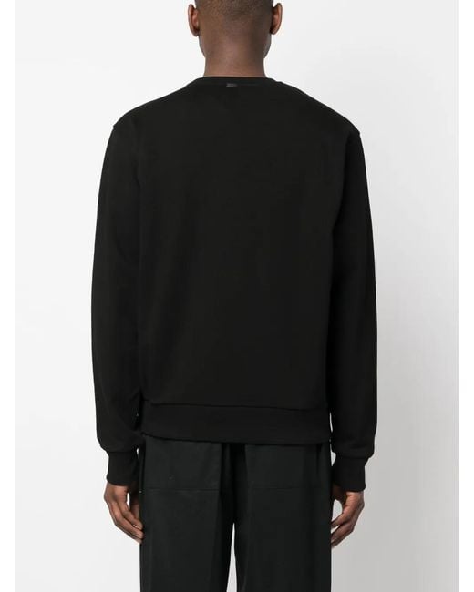 Herno Black Panelled-Design Sweatshirt for men