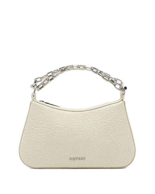 Alexander McQueen White Mini T-bar tote bag