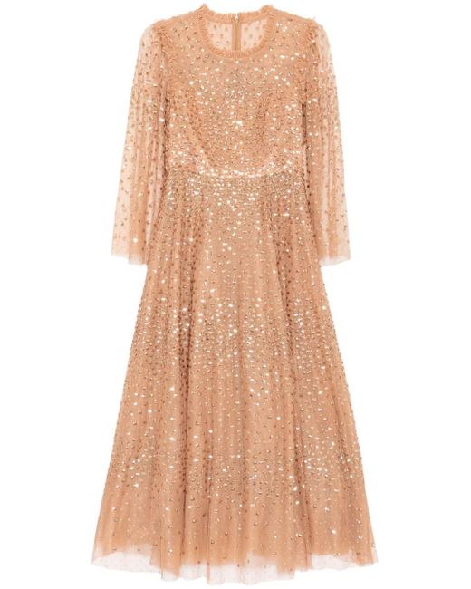 Needle & Thread Natural Kleid Mit Pailletten