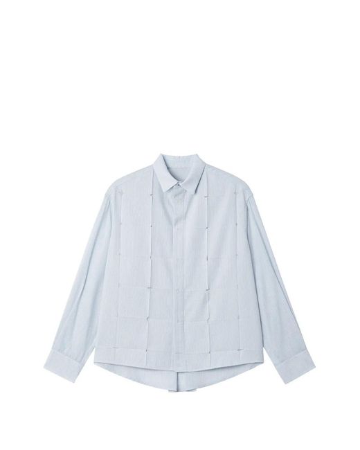 Adererror Blue Stripe-Pattern Cut-Out Shirt
