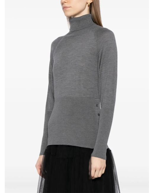 Simone Rocha Gray Fitted High-Neck Top