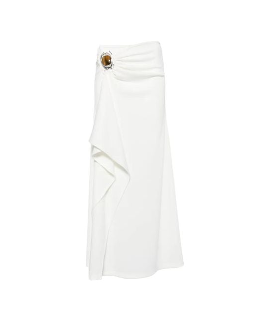 Christopher Esber White Occhio Crystal-Embellished Skirt