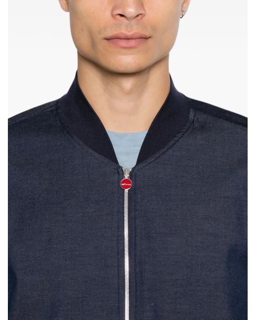 Kiton Blue Zip-Up Bomber Jacket for men