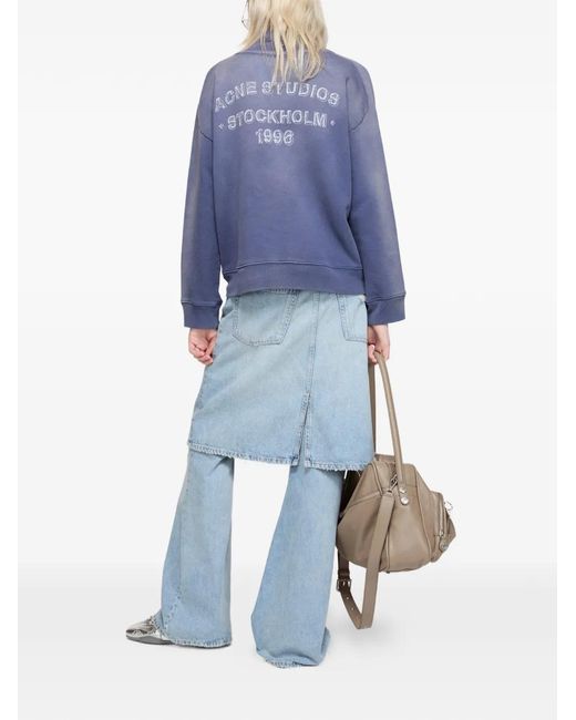 Acne Blue Sprayed Logo Sweatshirt