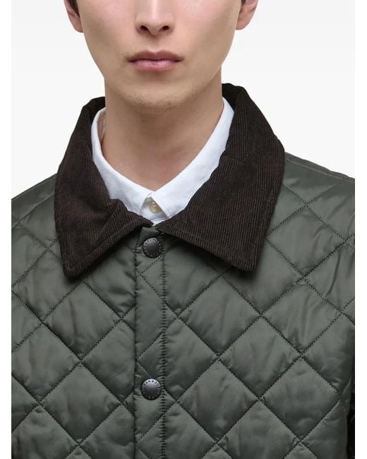 メンズ Barbour コーデュロイカラー キルティングジャケット Gray