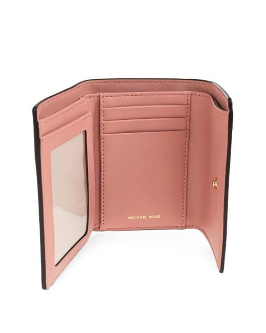 MICHAEL Michael Kors Pink Logo-Plaque Pebbled-Leather Wallet