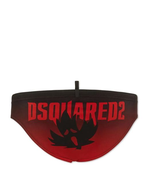 DSquared² Brown Logo-Print Swim Trunks for men