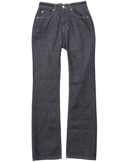 Fleur du Mal Blue Esquestrian Flared Jeans