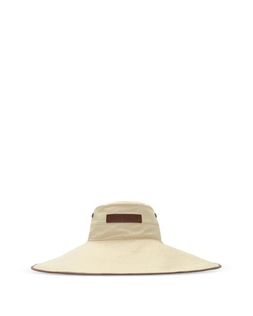 Burberry White Logo Gabardine Sun Hat for men