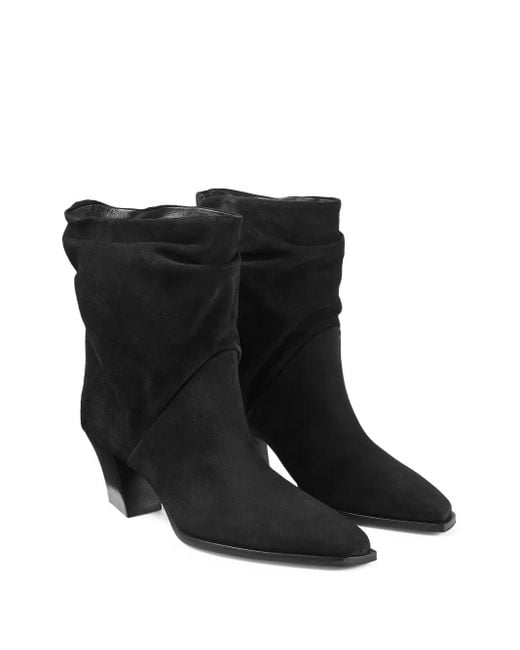 Jimmy Choo Black 60Mm Hart Suede Boots