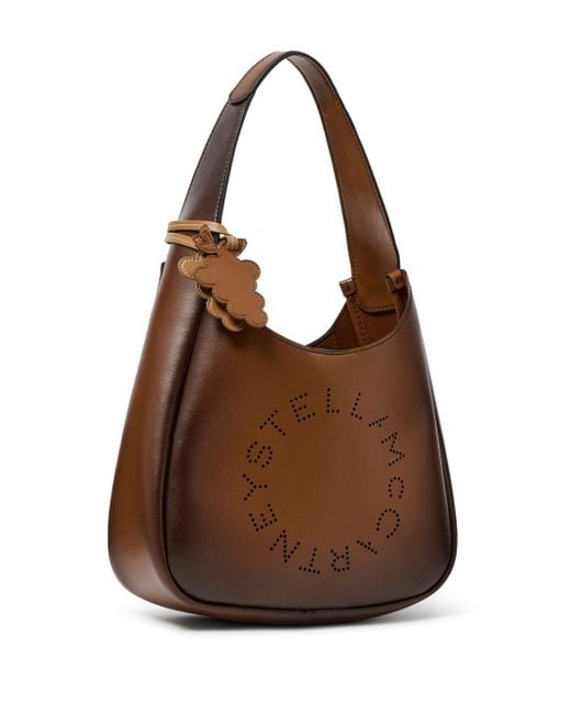 Stella McCartney Brown Logo Slouchy Tote Bag