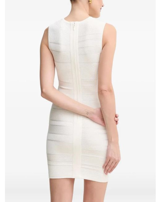 Hervé Léger White Zip Mini Dress