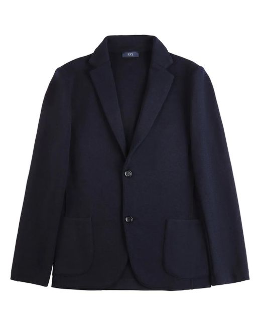 Fay Blazer Van Scheerwol in het Blue voor heren