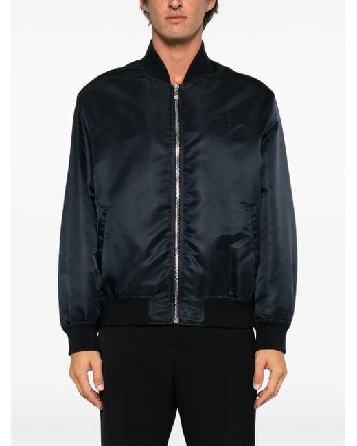 Versace Black Graphic-Print Bomber Jacket for men