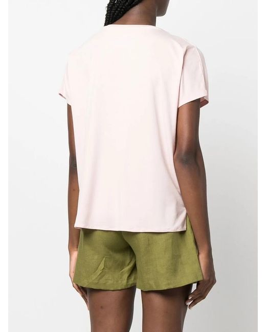 Majestic Filatures Pink Boxy Round-Neck T-Shirt