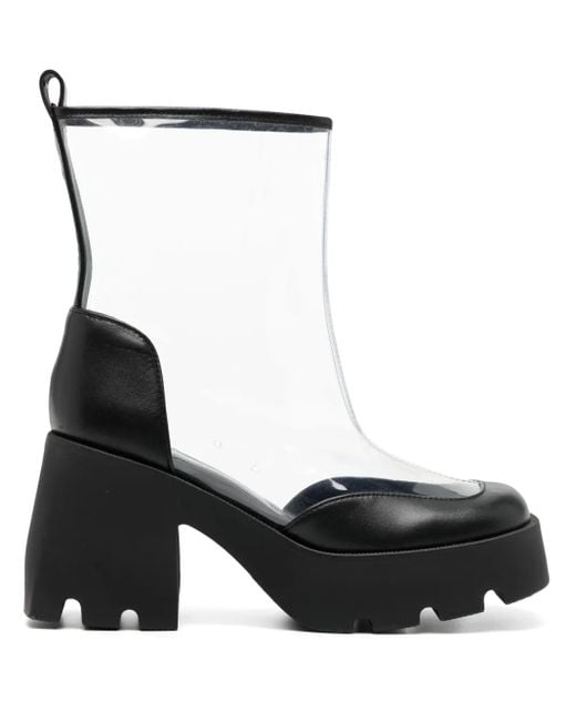 NODALETO Black Bulla Leather-Trimmed Boots