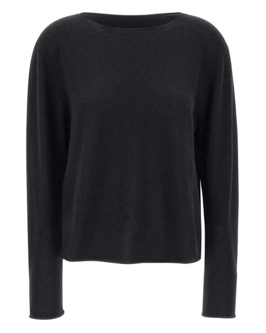Hemisphere ラウンドネック カシミアセーター Black