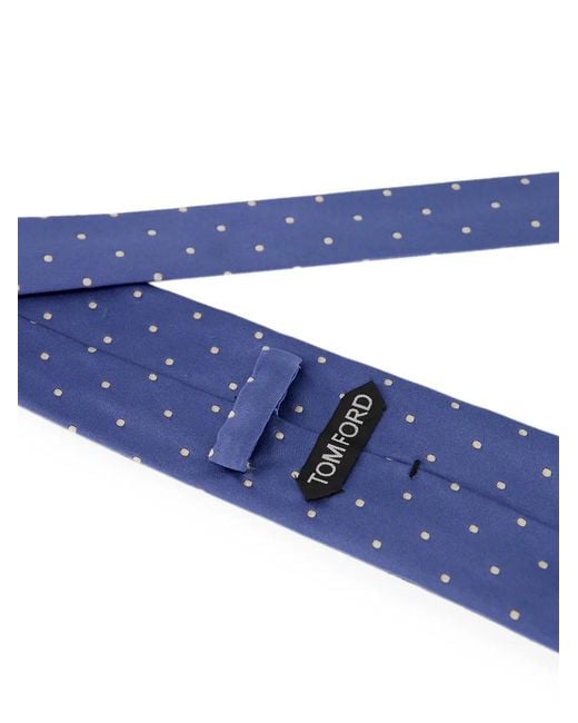 Tom Ford Blue Polka-Dot Silk Tie for men