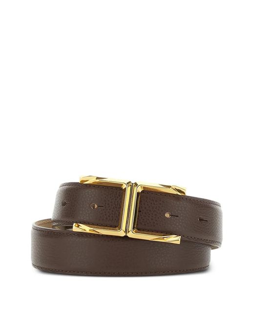 Elisabetta Franchi Brown Buckle Leather Belt