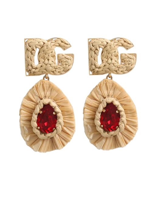 Dolce & Gabbana Metallic Logo-Plaque Earrings