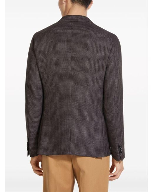 Zegna Gray Notched-lapels Single-breasted Blazer for men