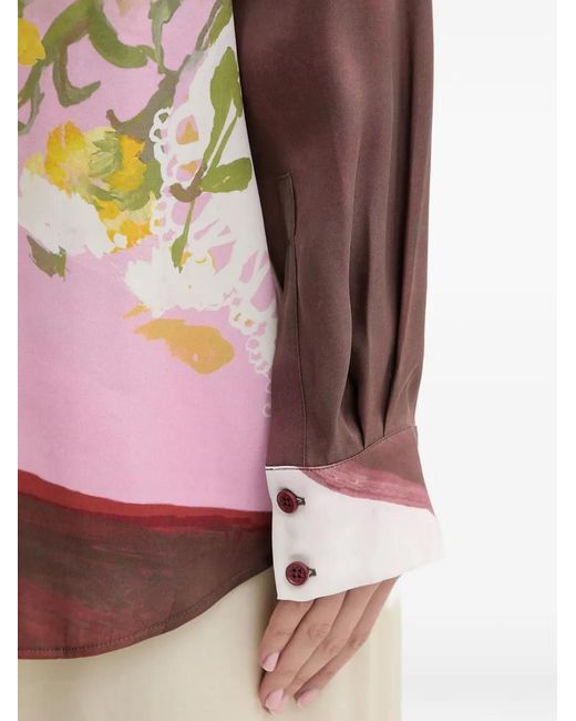 Stine Goya Pink Floral-Print Shirt