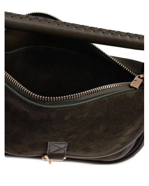 Burberry Black Small B Clip Check-Strap Leather Tote Bag