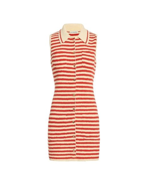 Altuzarra Red Mamie Striped Mini Dress