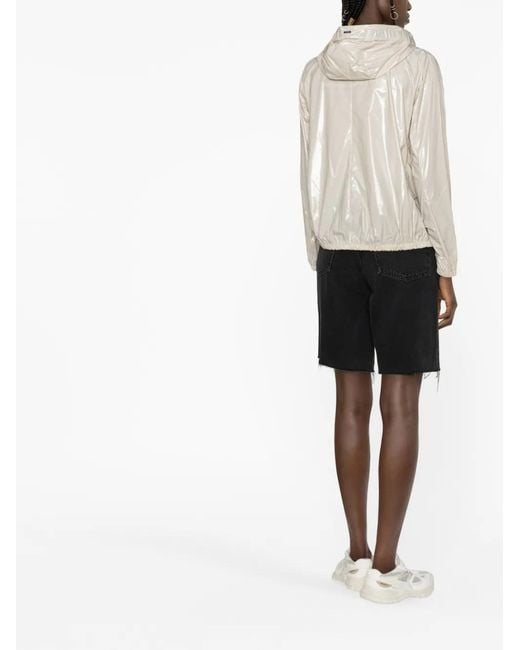 Herno Natural Logo-Patch Hooded Jacket