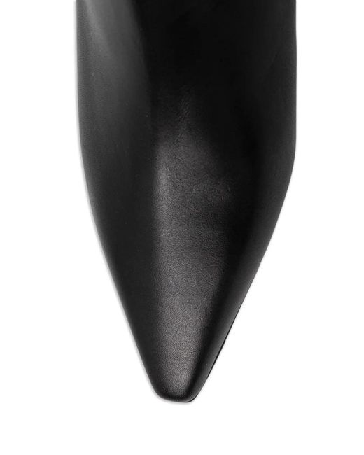 Baldinini Black Chain-Detail Leather Knee-High Boots