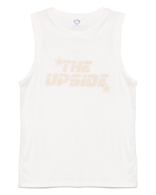 The Upside White Logo-Print Tank Top
