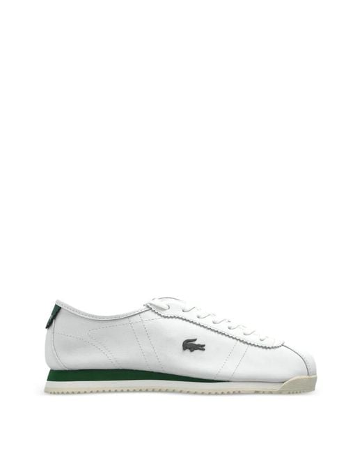 Lacoste White Baskets À Logo Appliqué