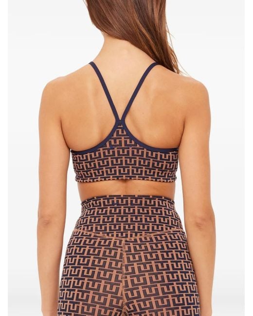 The Upside Brown Castilla Bowie Geometric-Print Bra