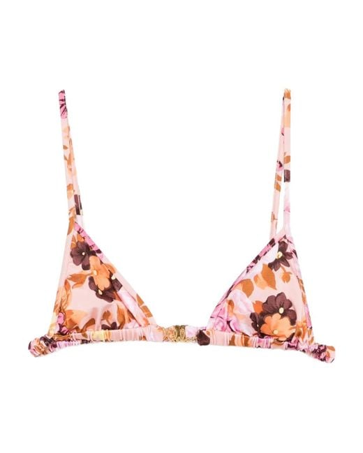 Top Bikini A Fiori di Chloé in Pink
