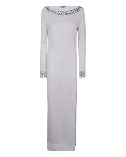 Blugirl Blumarine ビジュートリム ロングドレス Gray