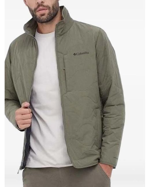 Columbia Green Quilted Zip-Up Padded Jacket for men
