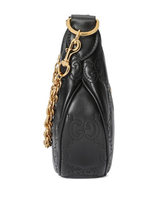 Gucci Gray Mini Schultertasche aus Matelassé-Leder mit GG