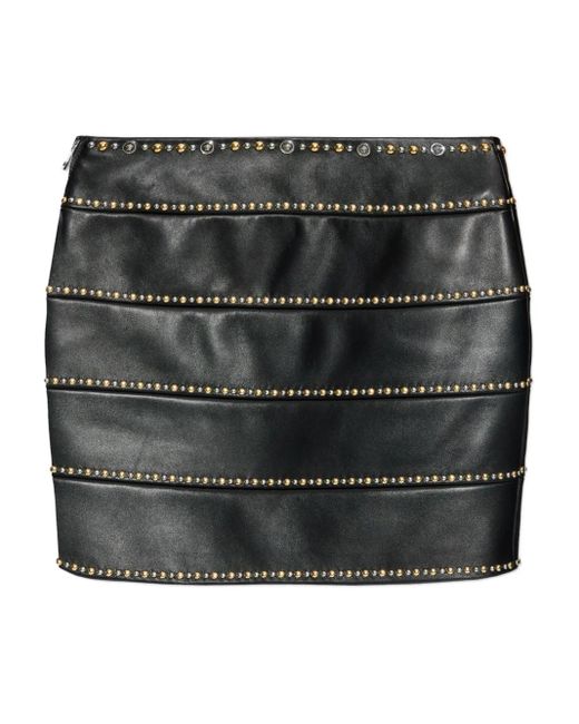 Versace Black Studded-Embellishment Mini Skirt
