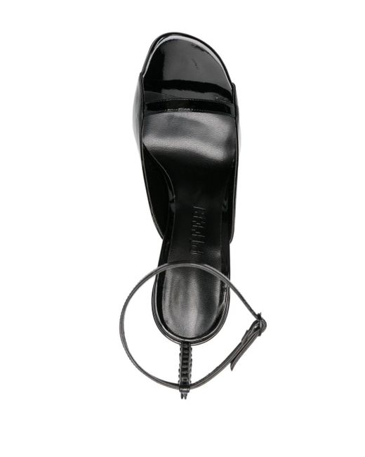 Piferi Black 120mm Patent Spike-studs Sandals
