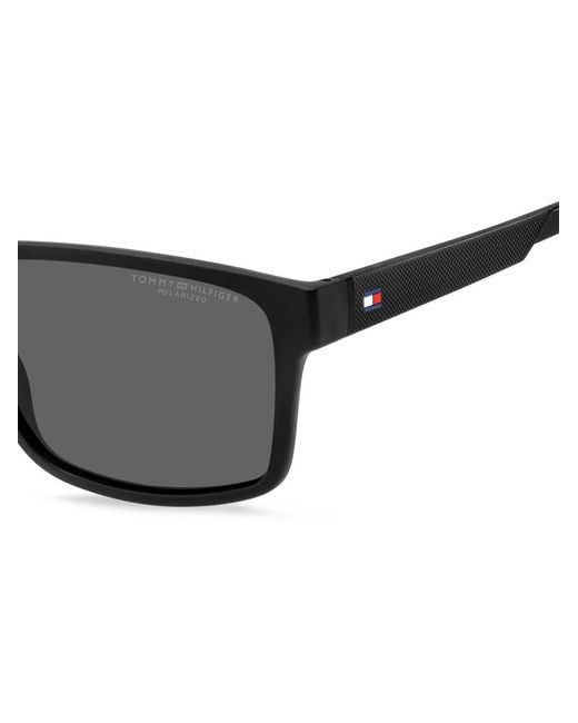 Tommy Hilfiger Black Rectangle-Frame Sunglasses for men