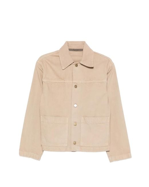 Enza Costa Natural Buttoned Cotton Jacket