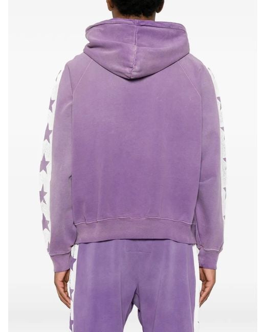 Secnd Slf Purple Star-Print Zip-Up Hoodie for men