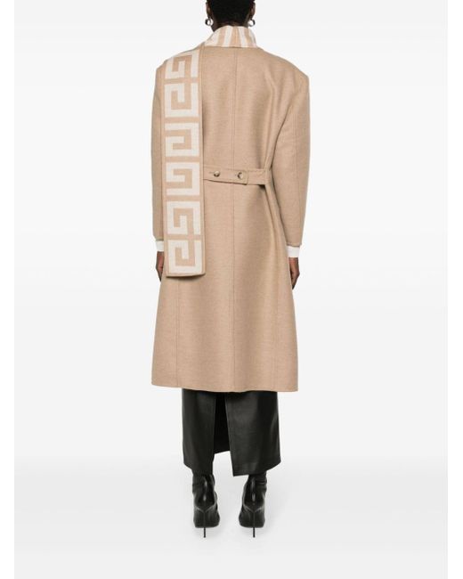 Givenchy Natural 4G Scarf Wool-Blend Coat