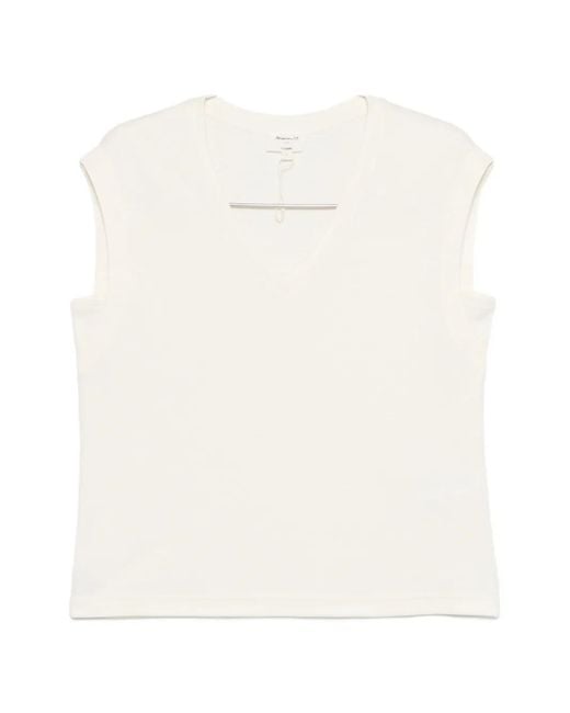 MAISON 123 White Lyna V-Neck Sleeveless Tank Top