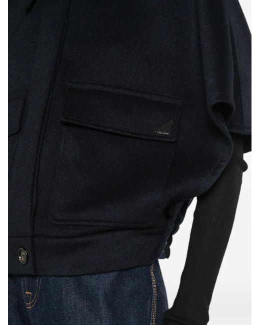 Max Mara Black Short-Sleeve Cape