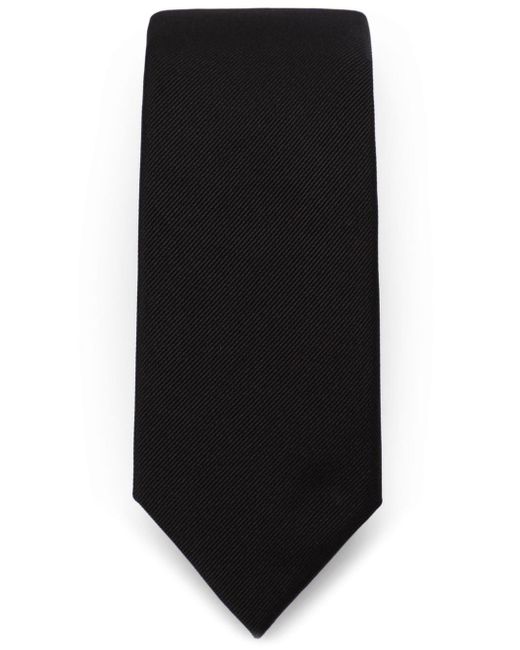 Corbata con logo bordado Dolce & Gabbana de hombre de color Black