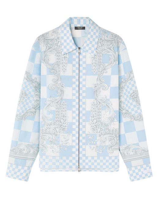 Versace Shirtjack Met Barokprint in het Blue voor heren