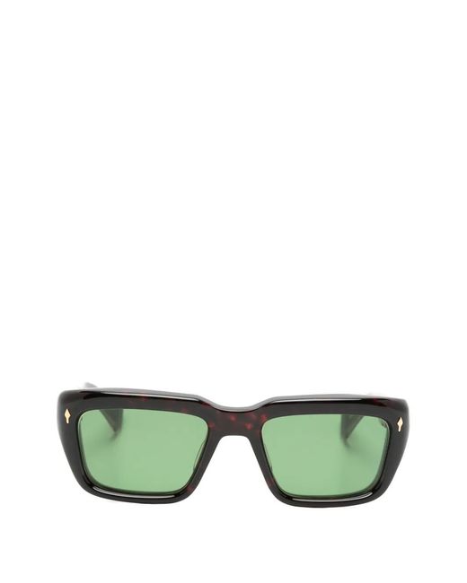 Jacques Marie Mage Green Walker Rectangle-Frame Sunglasses