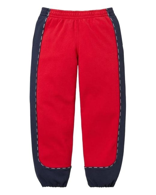 Supreme Red Elastic-Waistband Track Pants for men