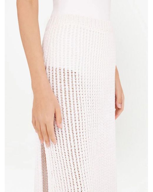 Ferragamo White Side-slit Long Skirt